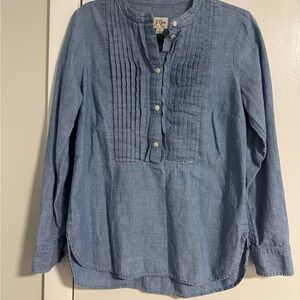 Blue Button-Up Denim Shirt 100% cotton